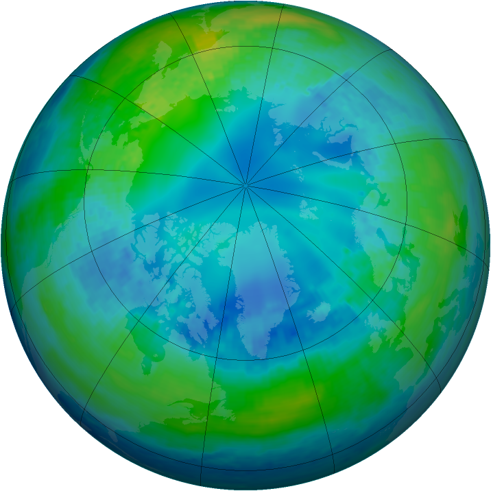 Arctic ozone map for 31 October 2002